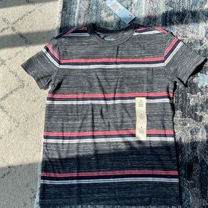 💕 3/$10 NWT Cat & Jack salmon black white striped tee size S